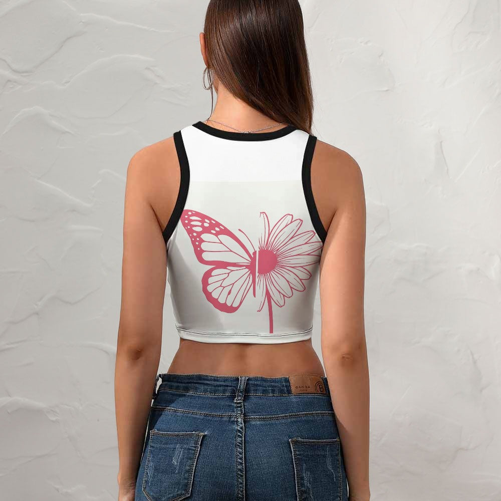 Women's Cropped Slim Racer Tank Top