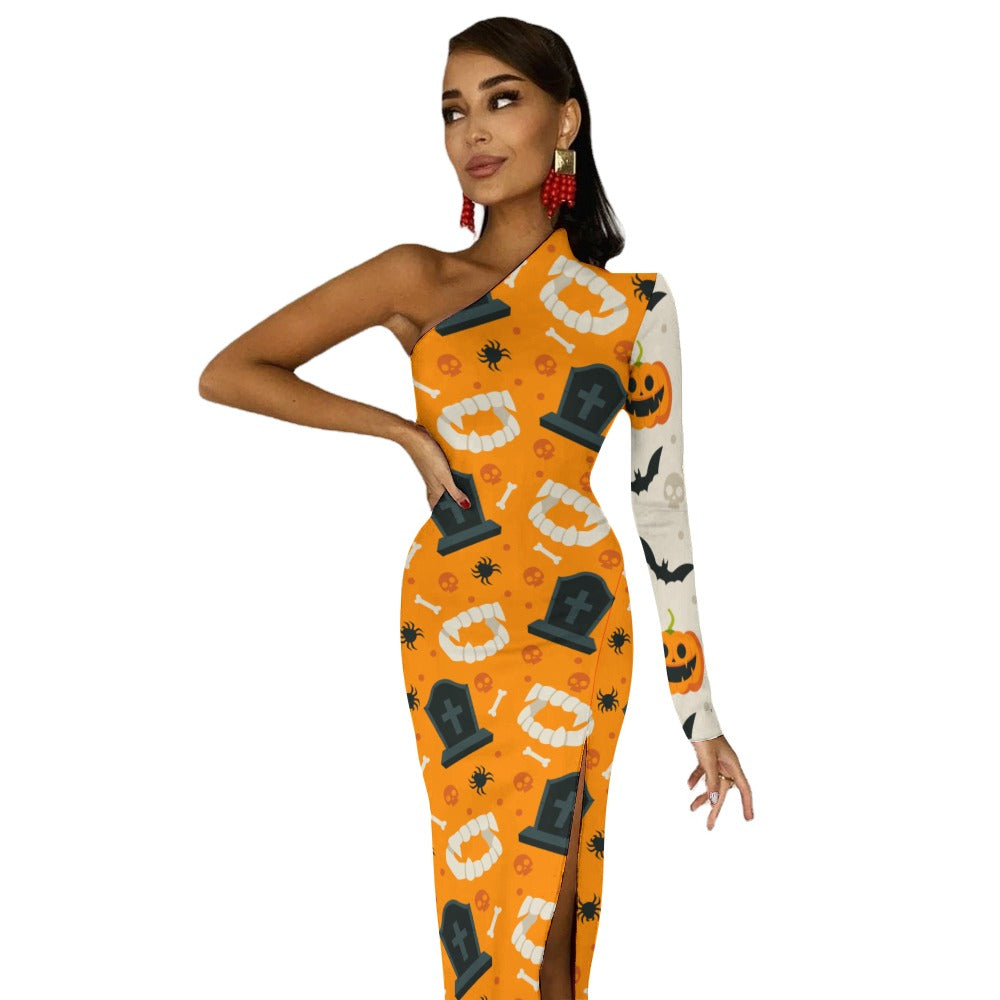 Half Sleeve Slit Dress