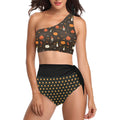 High Waisted One Shoulder Bikini Set (S16)