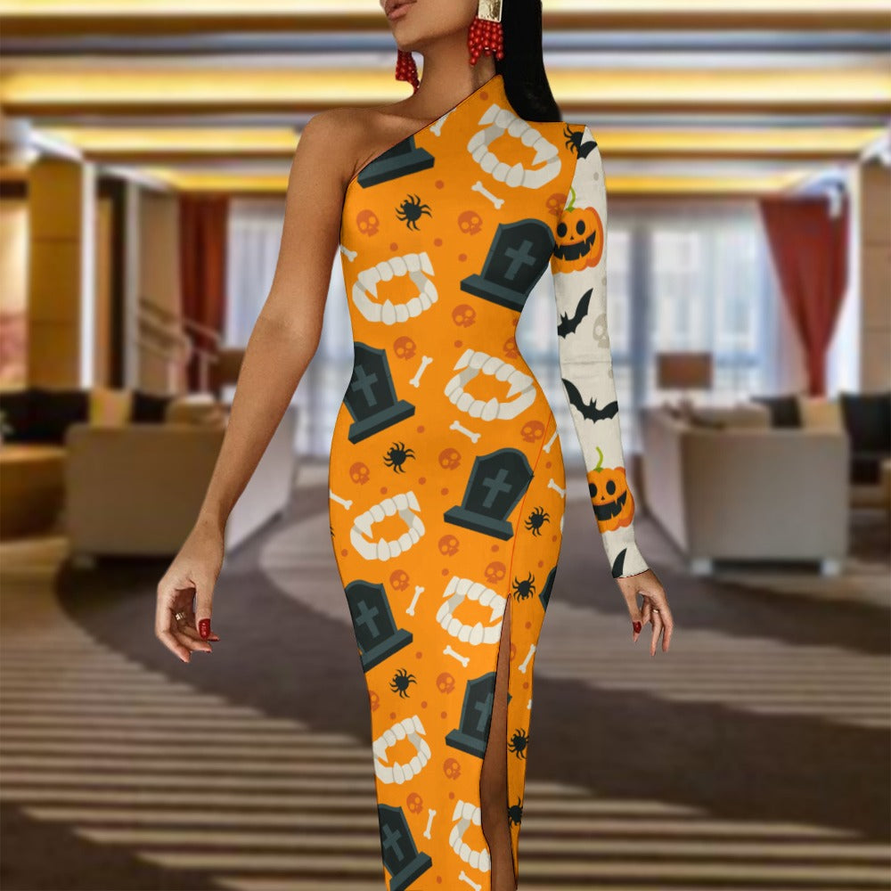 Half Sleeve Slit Dress