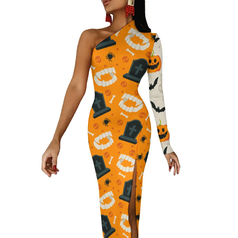 Half Sleeve Slit Dress