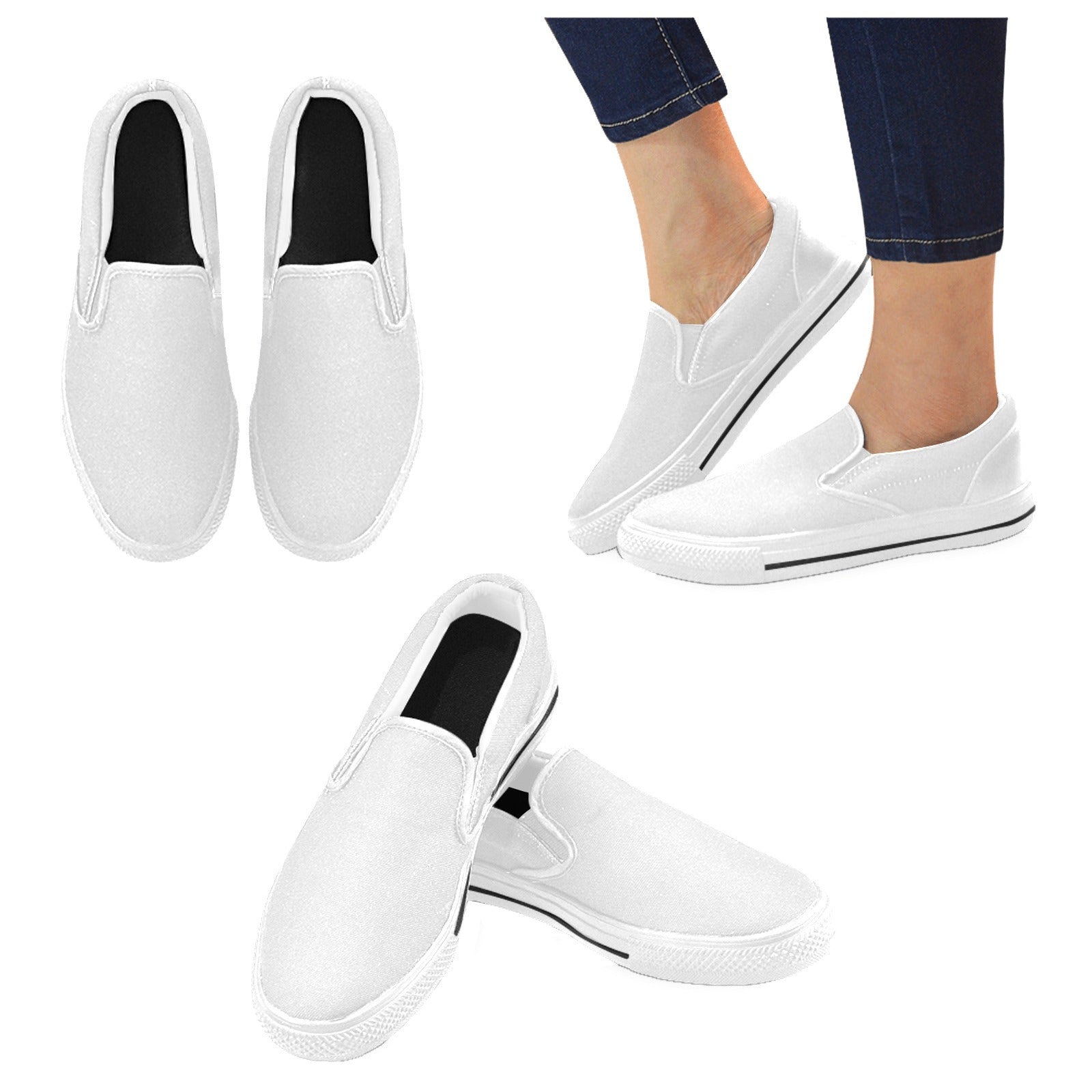 Slip-on Canvas Kid's Shoes (Big Kid) (Model 019)