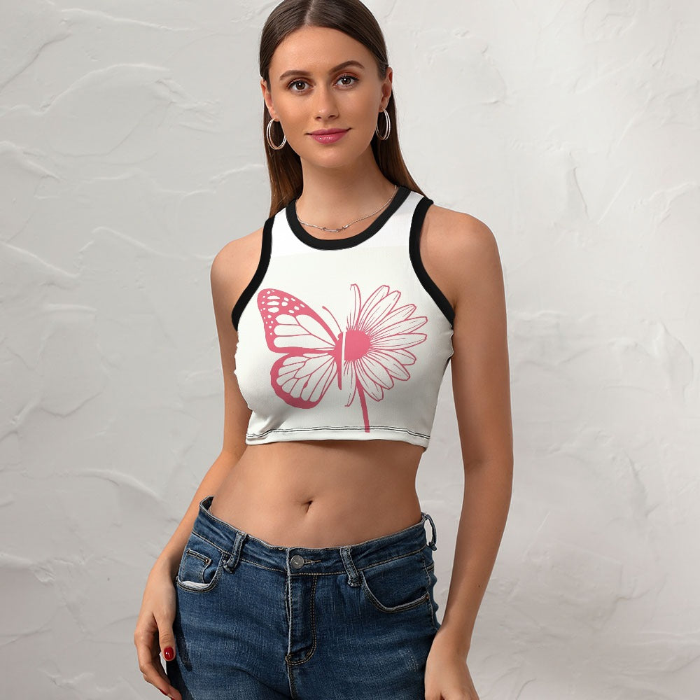 Women's Cropped Slim Racer Tank Top