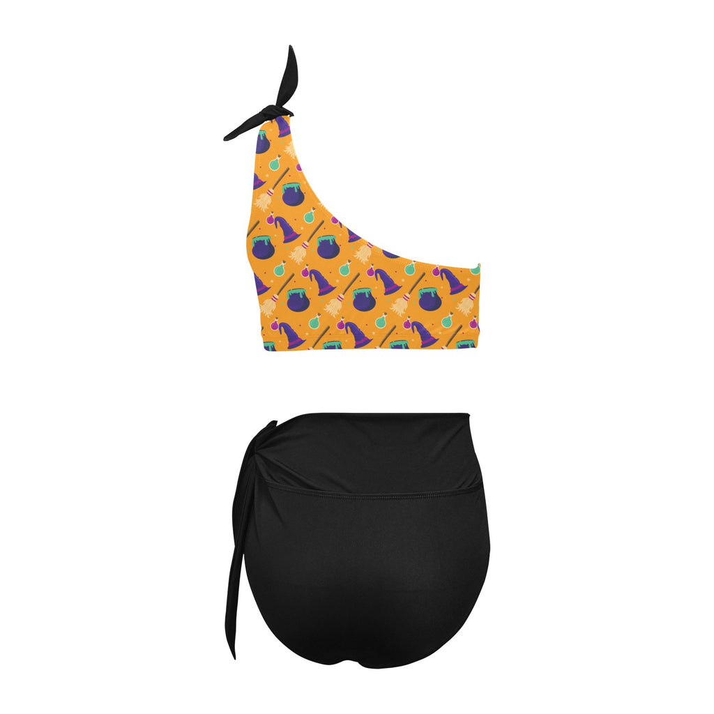 High Waisted One Shoulder Bikini Set (S16)